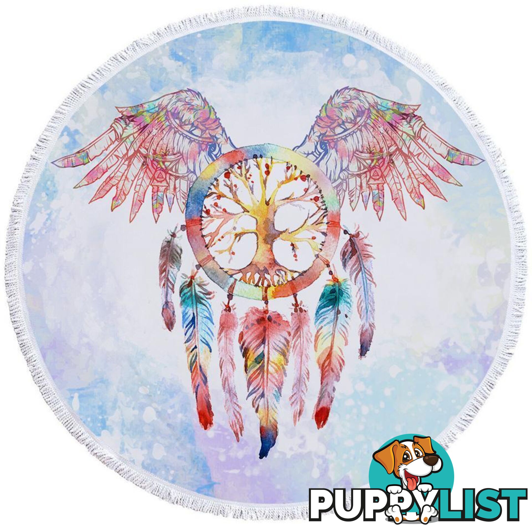 Soft Color Dream Catcher Eagle Beach Towel - Towel - 7427046328401