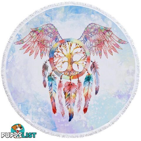 Soft Color Dream Catcher Eagle Beach Towel - Towel - 7427046328401