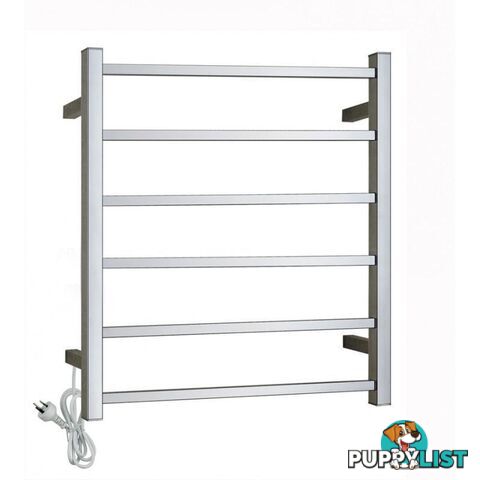 Gama Square Chrome Electric Heated Towel Rack 6 Bars - Unbranded - 802405164949