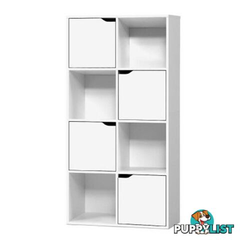 Display Shelf 8 Cube Storage 4 Door Cabinet Organizer Bookshelf White - Artiss - 9350062278383