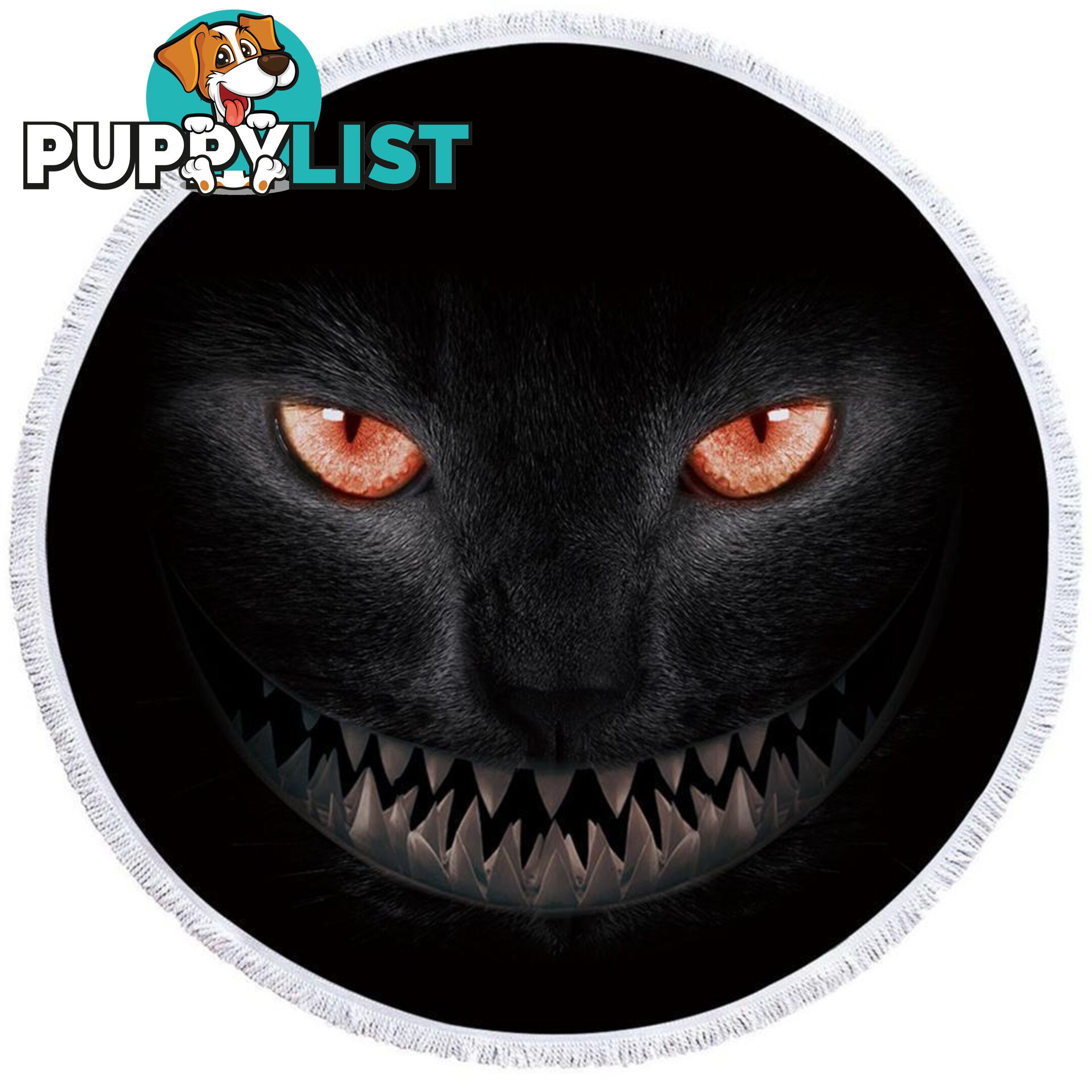 Scary Black Cat Beach Towel - Towel - 7427046318051