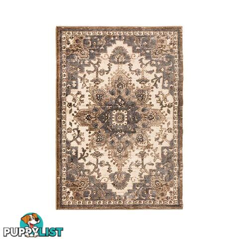 Traditional Cannon Cream Grey Rug - Unbranded - 7427046200806