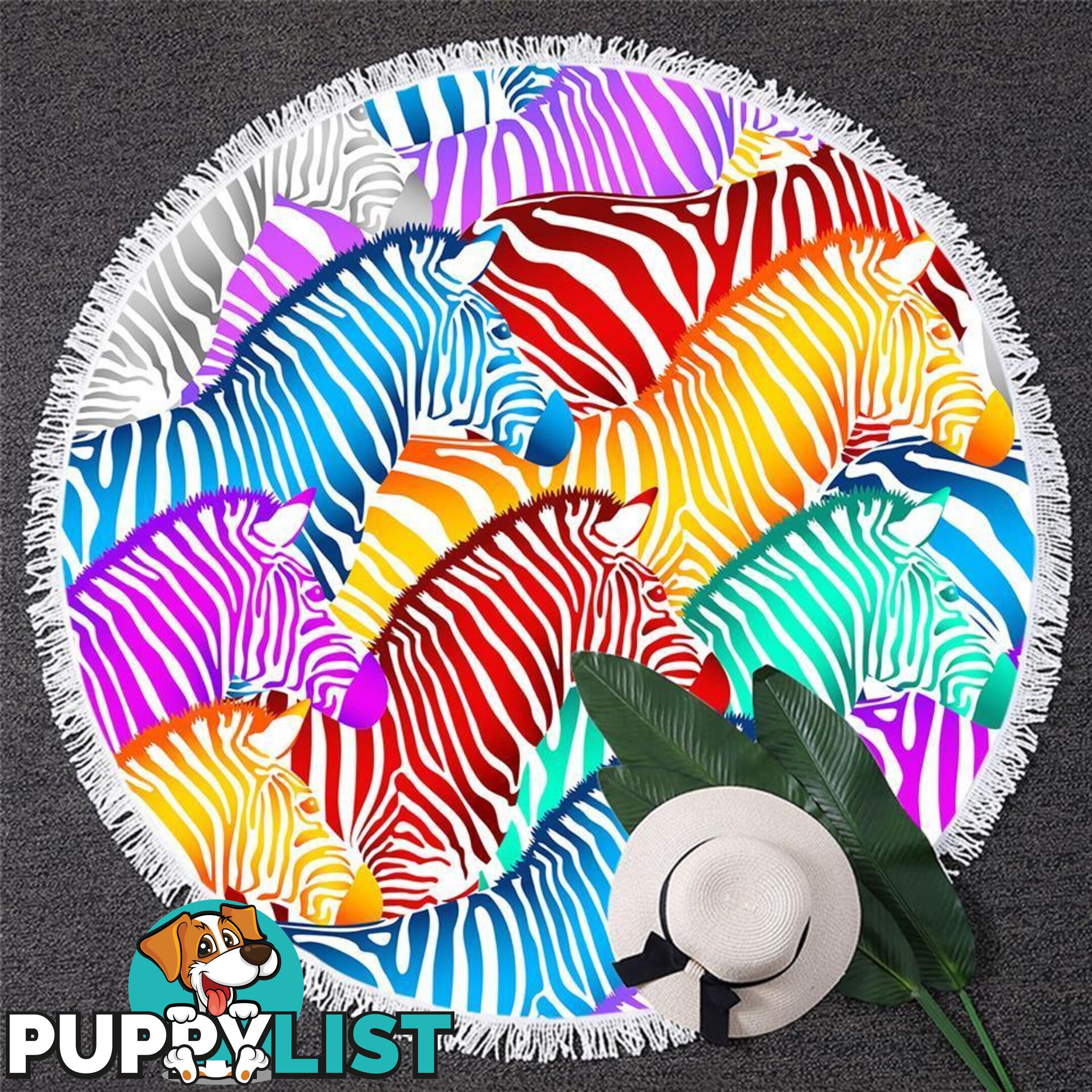 Multi Colored Zebras Beach Towel - Towel - 7427046333009