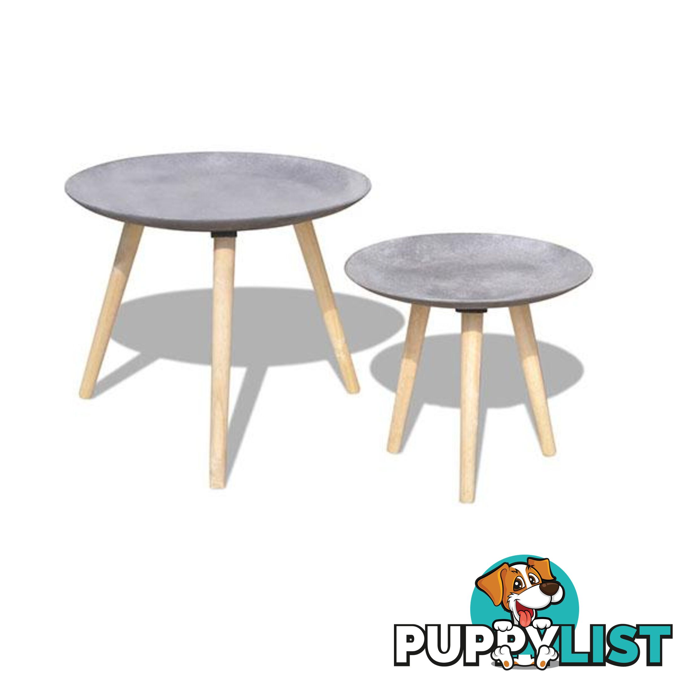 Two Piece Coffee Table Set 55 Cm And 44 Cm Concrete Grey - Coffee Table - 8718475969372