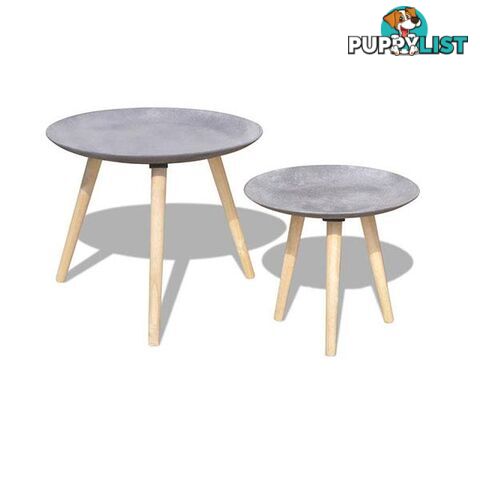 Two Piece Coffee Table Set 55 Cm And 44 Cm Concrete Grey - Coffee Table - 8718475969372