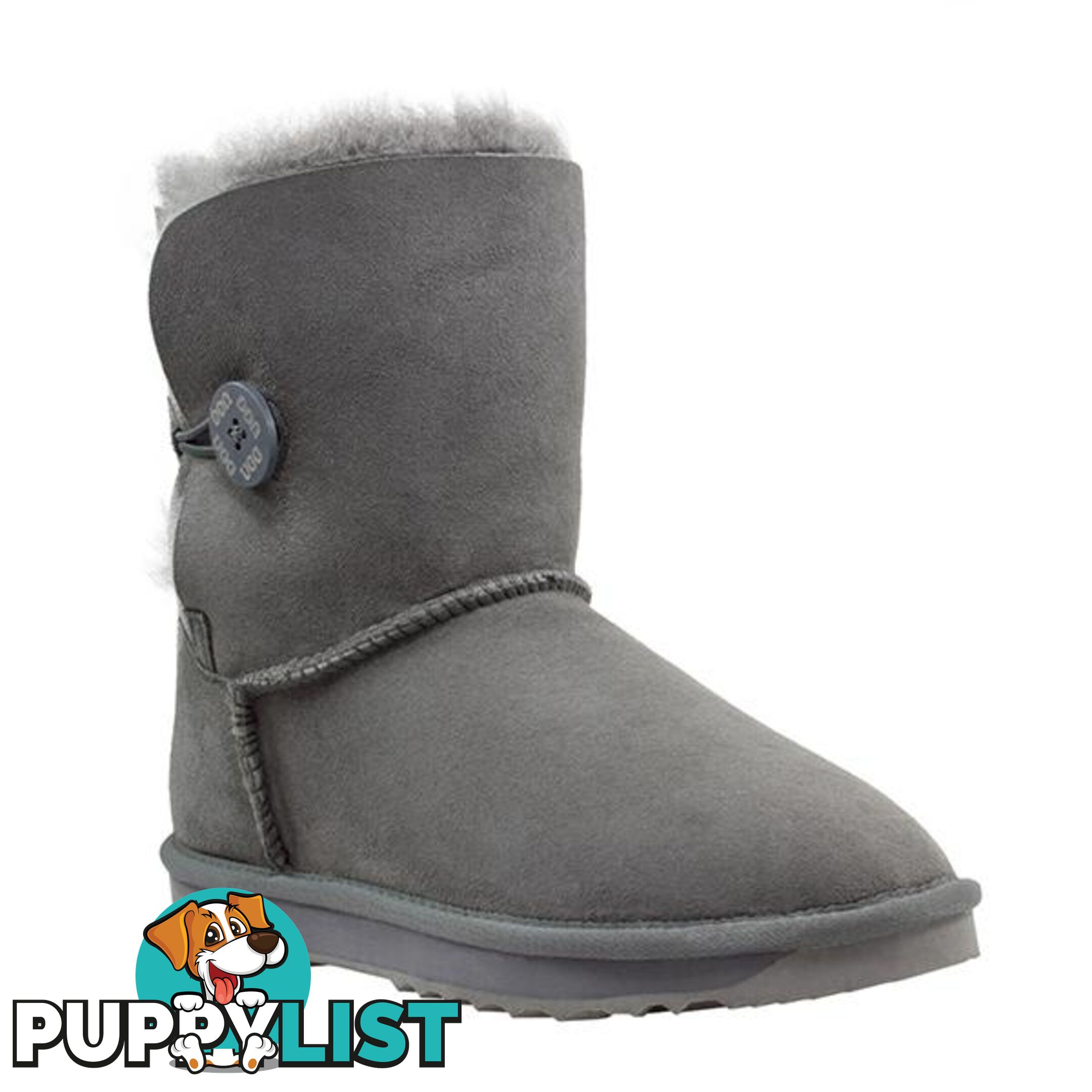 Comfort Me Australian Made Mini Bailey Button Ugg Boot Grey - Comfort Me - 822427521346