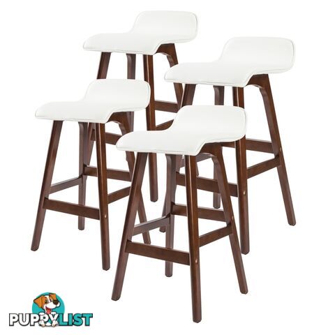 4X Oak Wood Bar Stool 65Cm Leather Sophia - Bar Stool - 7427005892561