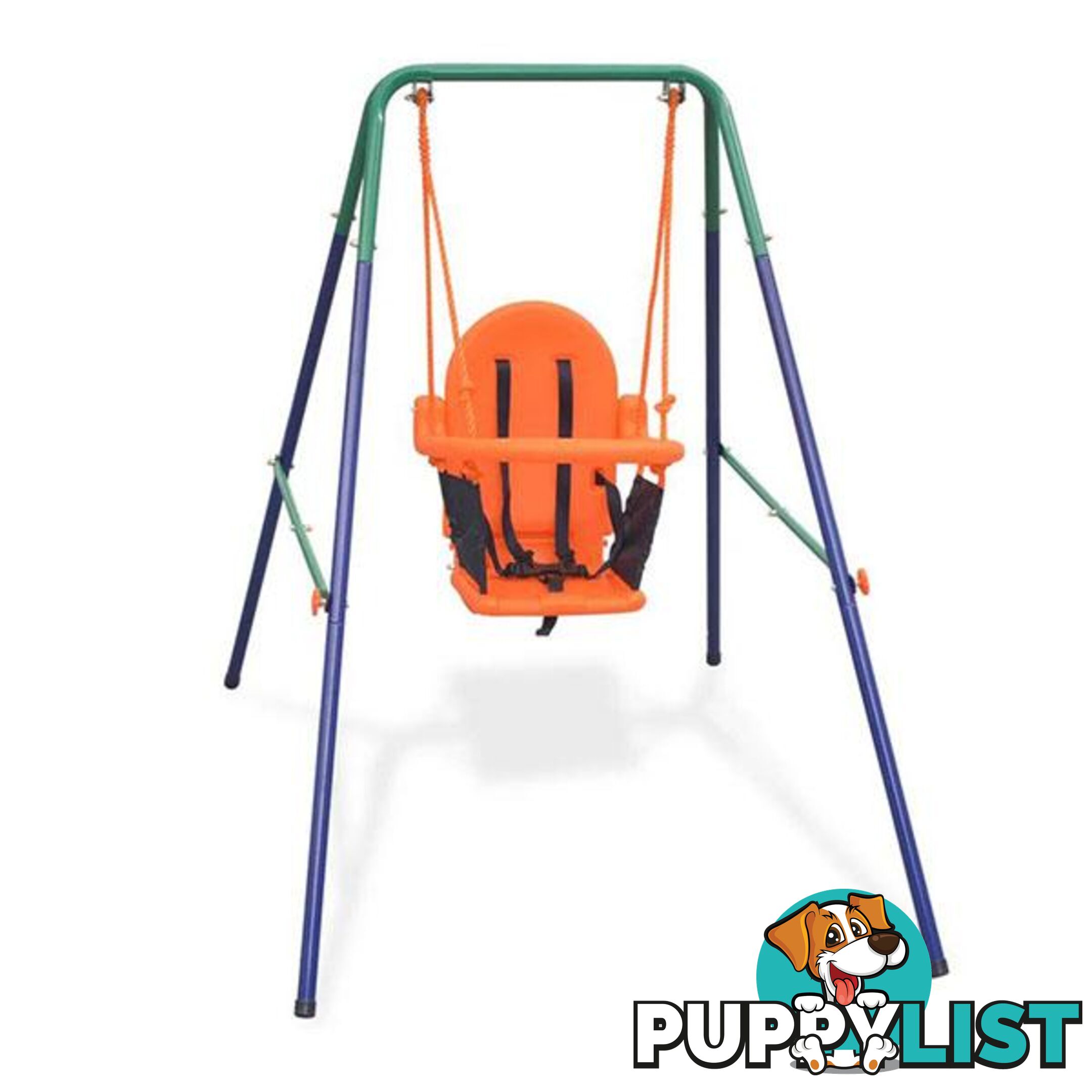 Toddler Swing Set With Safety Harness Orange - Unbranded - 8718475571162