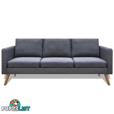 3-Seater Fabric Sofa - Dark Grey - Unbranded - 4326500434364