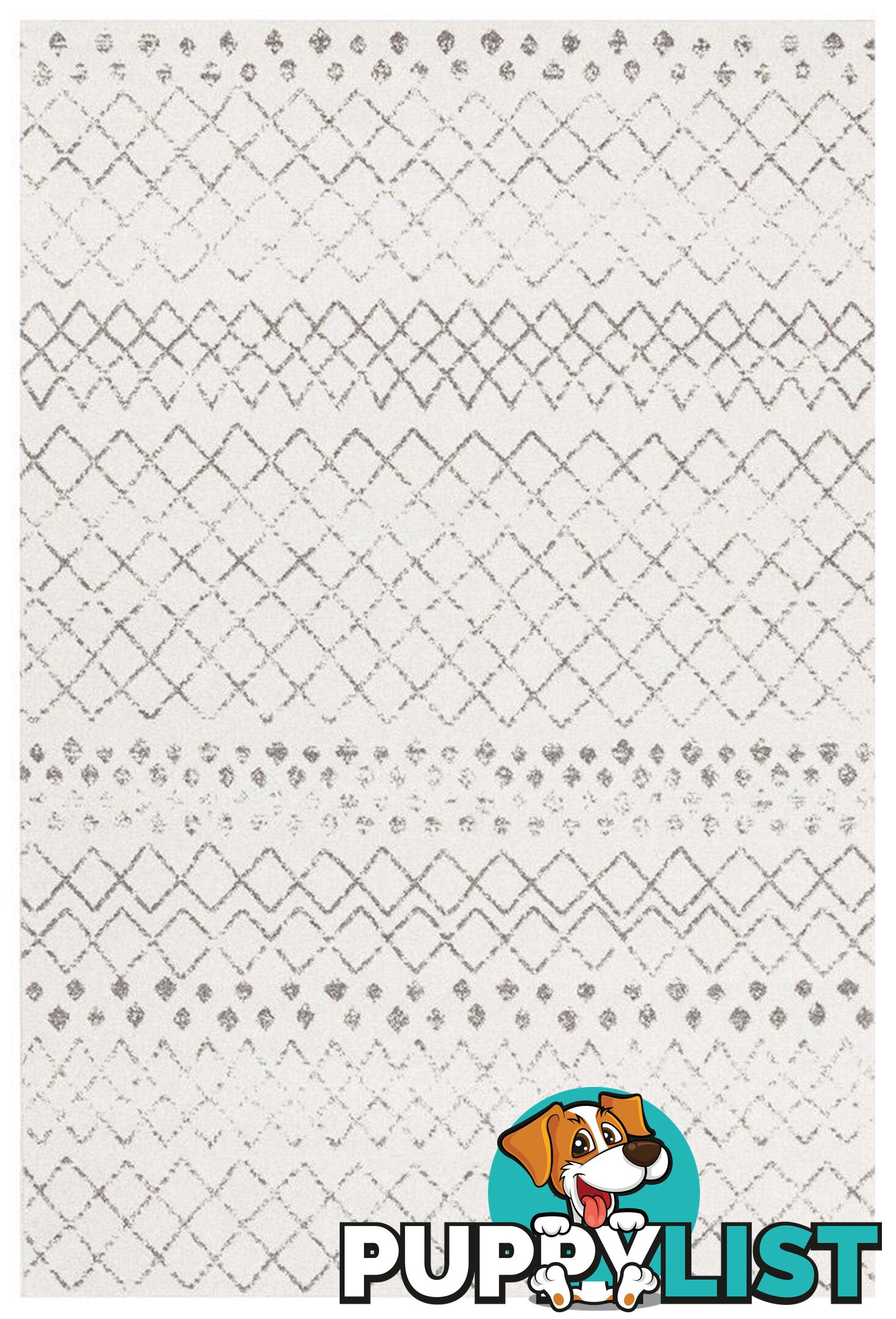 Oasis Selma White Grey Tribal Rug - Unbranded - 9375321846080