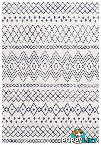 Oasis Nadia White Blue Rustic Tribal Rug - Unbranded - 9375321845731