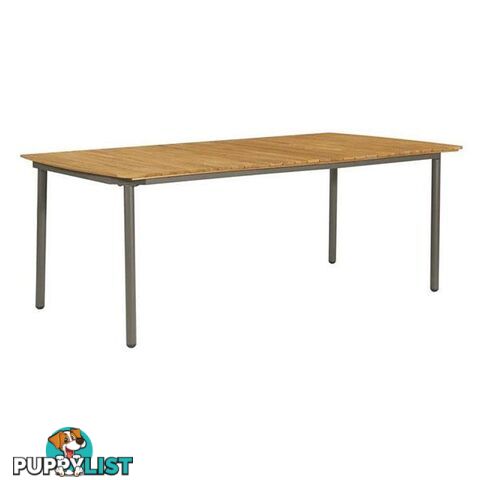 Garden Table 200X100X72Cm Solid Acacia Wood And Steel - Unbranded - 8719883732381