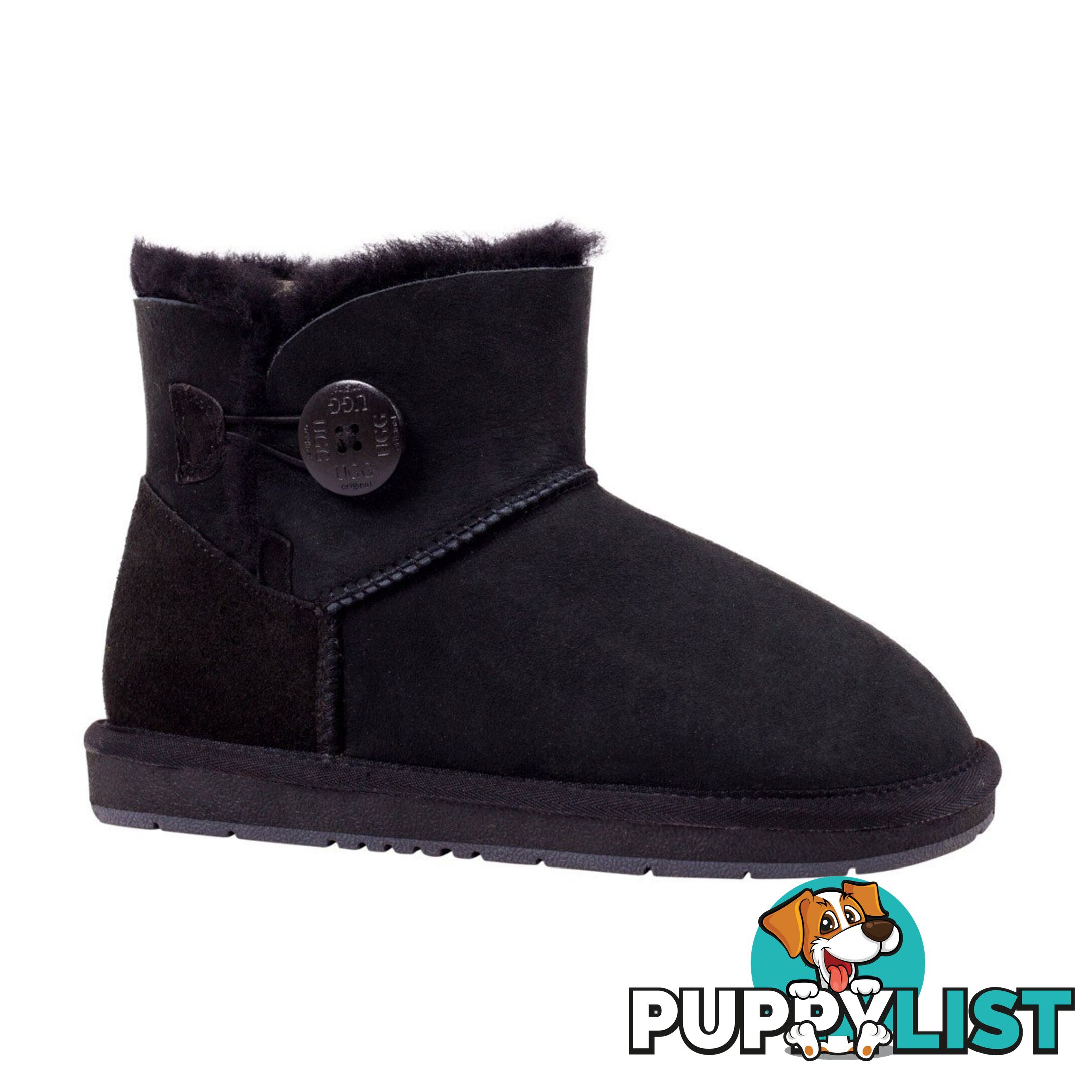 UGGS Mini Button Sheepskin Clove 5883 Unisex Black - UGG - 822427509276