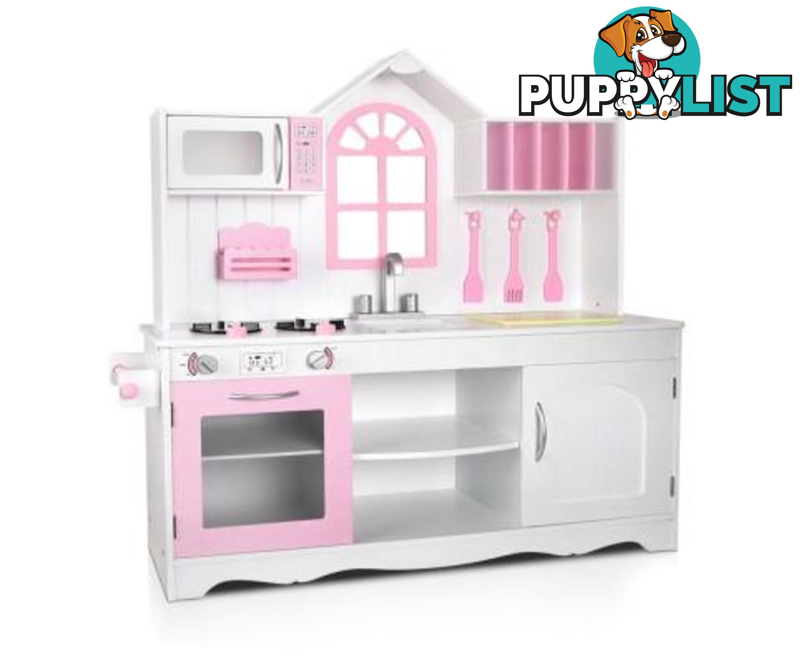 Wooden Kitchen Playset - White - Keezi - 4326500261991