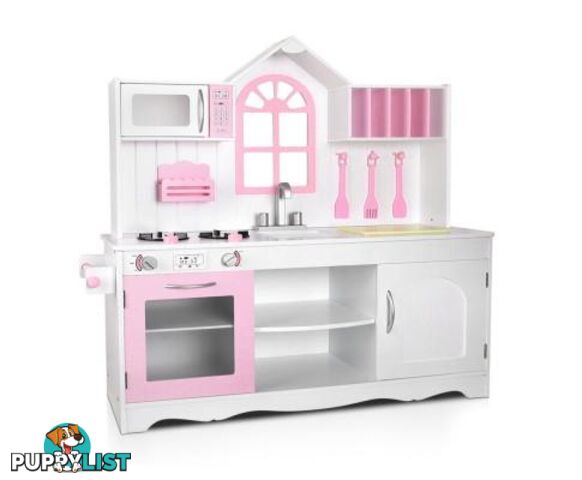 Wooden Kitchen Playset - White - Keezi - 4326500261991