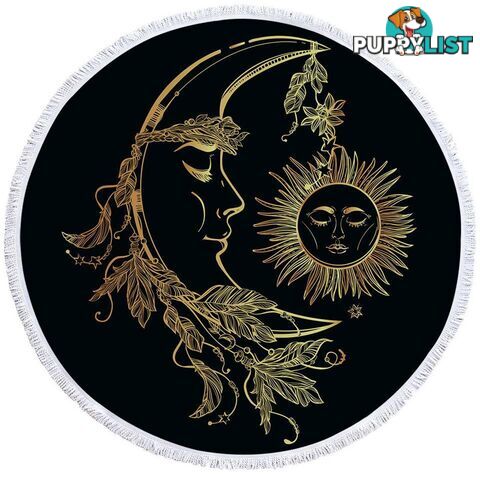 Golden Sun and Moon Beach Towel - Towel - 7427046327503