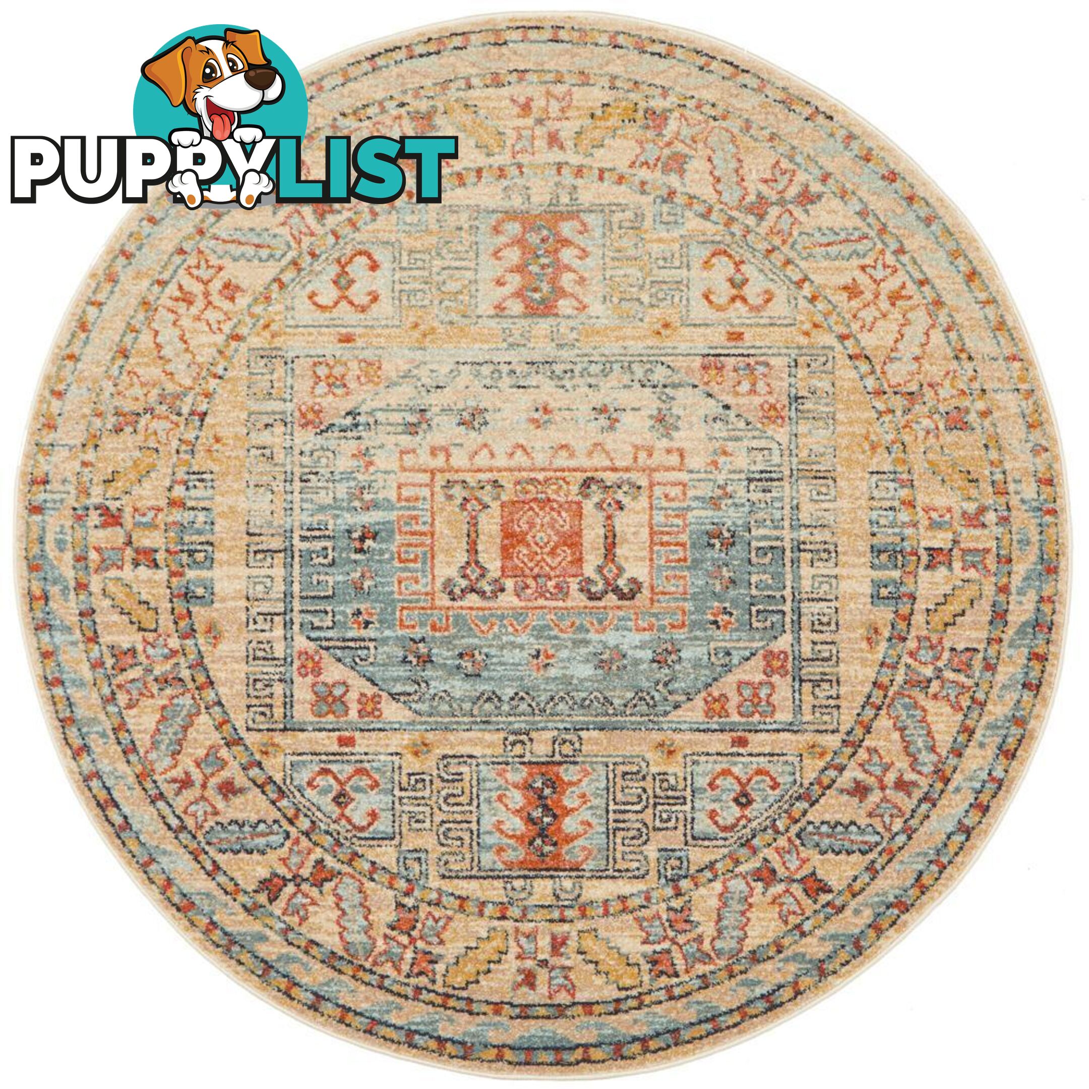 Legacy Round Sky Blue Rug - Unbranded - 9375321884877