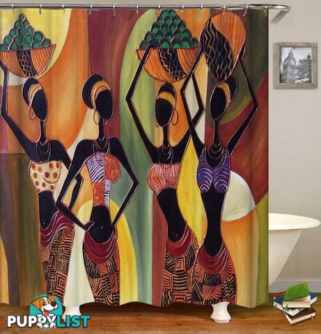 Colorful African Ladies Shower Curtain - Curtain - 7427046046343