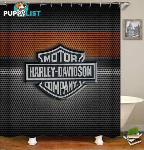 Harley Davidson Steel Logo Shower Curtain - Curtain - 7427045977730