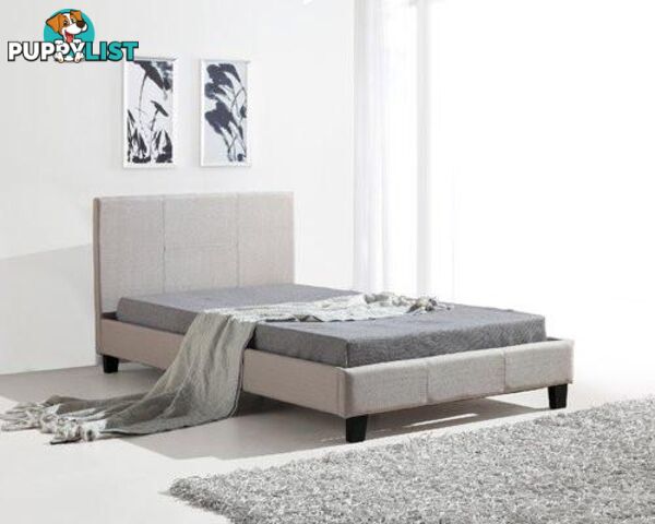 Palermo King Single Bed with Linen Fabric - Palermo - 4344744428024