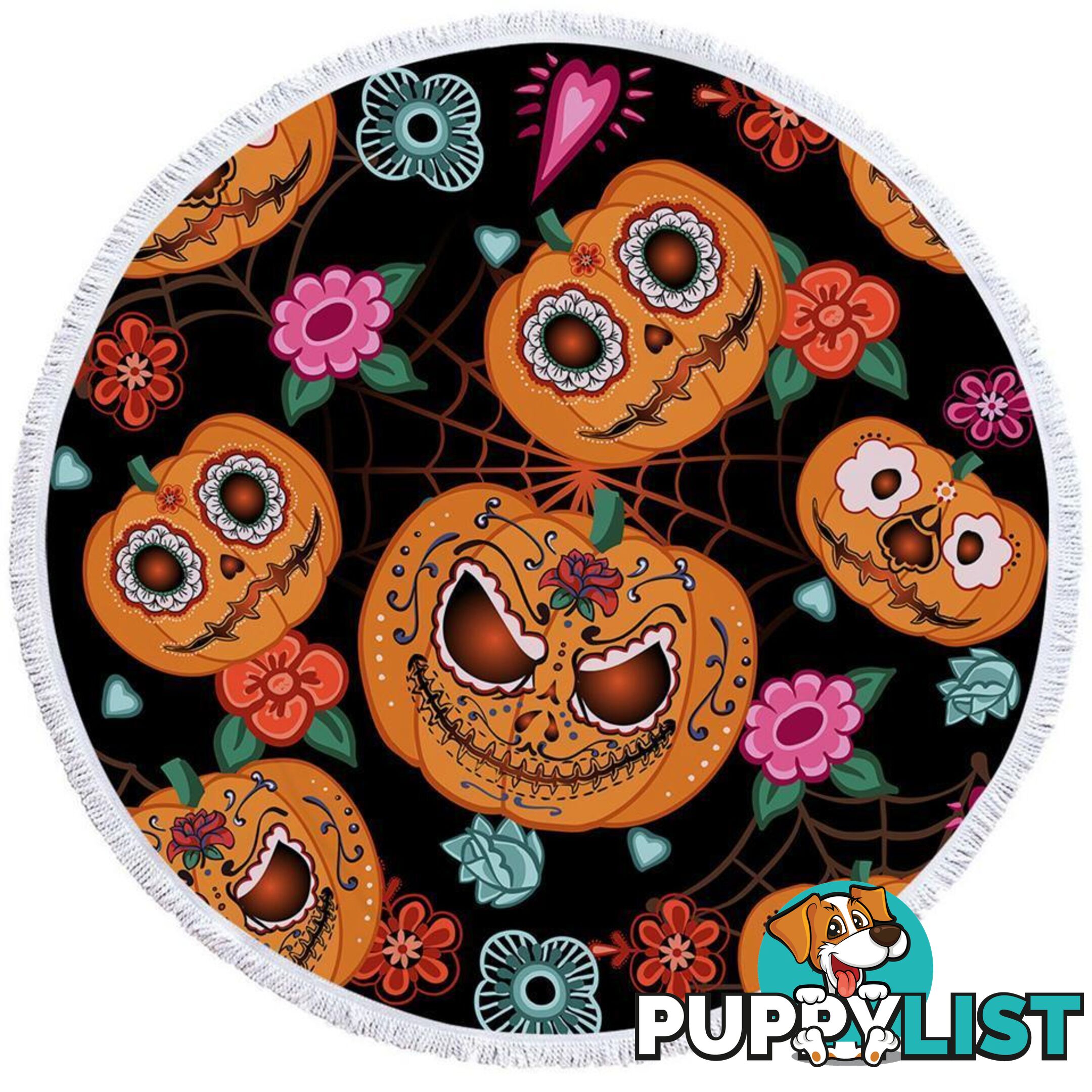 Halloween Pumpkins Beach Towel - Towel - 7427046321211