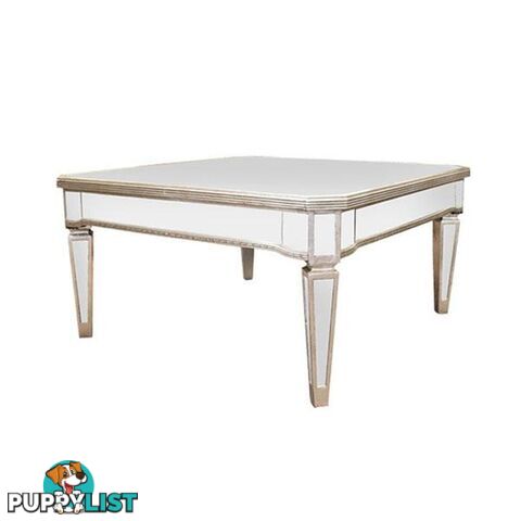 Mirrored Coffee Table Antique Ribbed Square - Coffee Table - 7427046210997