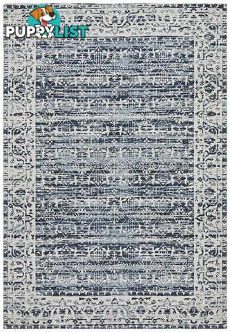 Magnolia Border Denim Rug - Unbranded - 9375321879781