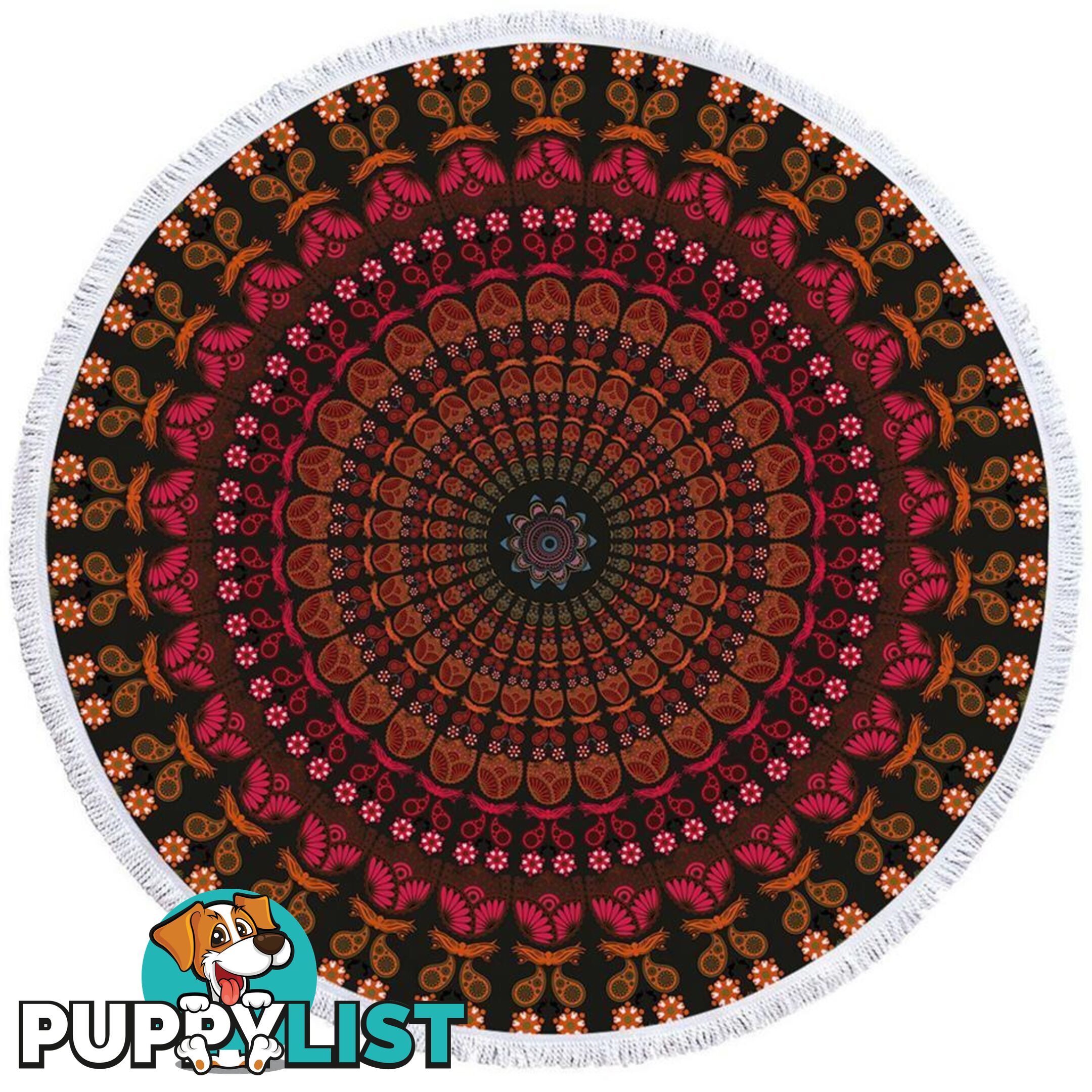 Reddish Mandala Beach Towel - Towel - 7427046317818