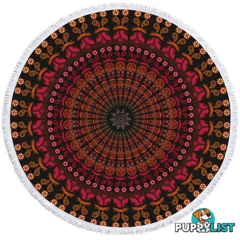 Reddish Mandala Beach Towel - Towel - 7427046317818