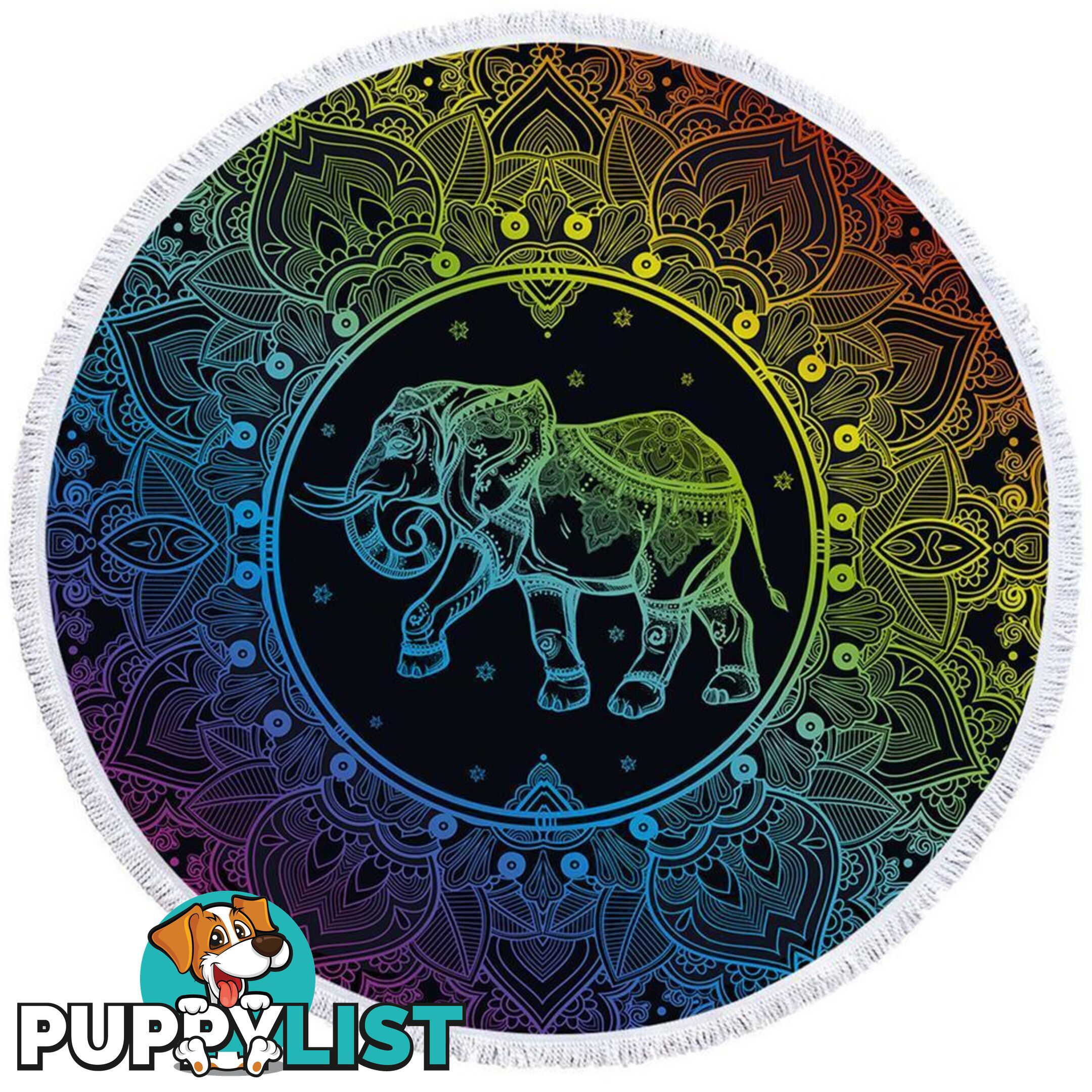 Colorful Indian Elephant Beach Towel - Towel - 7427046318853