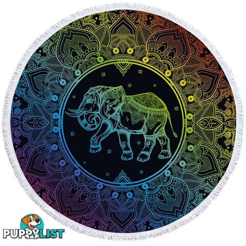 Colorful Indian Elephant Beach Towel - Towel - 7427046318853