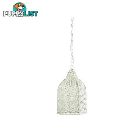 Laser Cut Metal Pendant In Antique White Finish - Pendant - 9324879206747