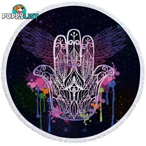 Space Hamsa Beach Towel - Towel - 7427046319928