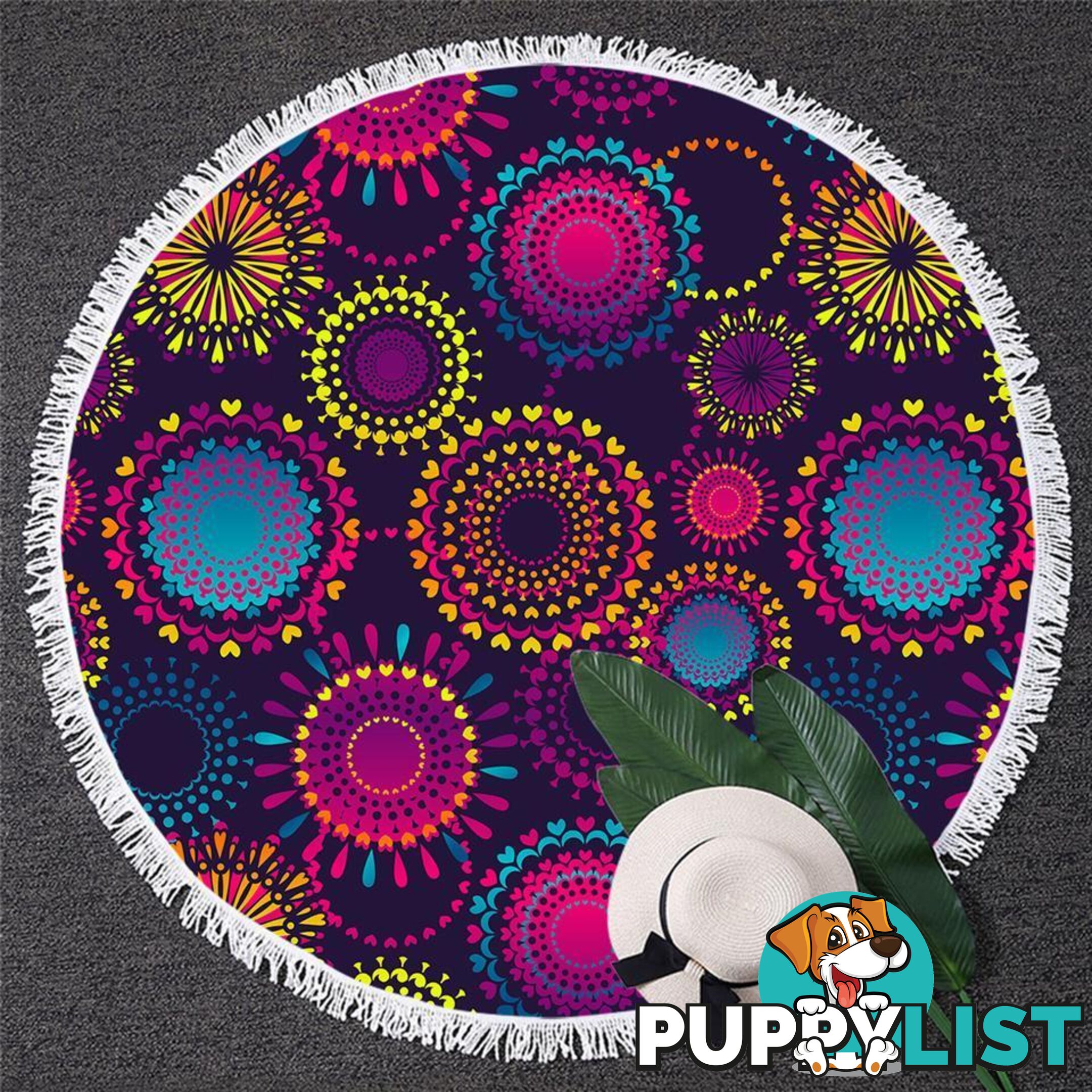 Purple Circles Beach Towel - Towel - 7427046333771