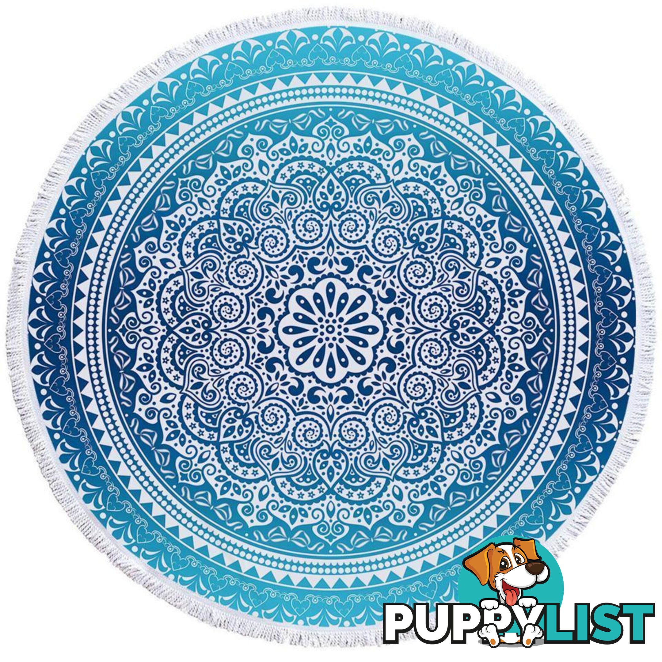 Blue Hues Mandala Beach Towel - Towel - 7427046326759