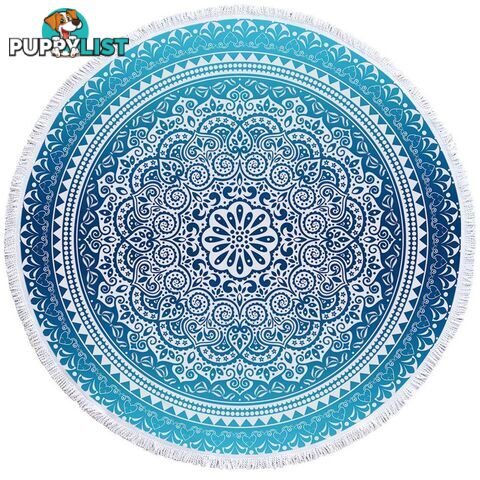 Blue Hues Mandala Beach Towel - Towel - 7427046326759