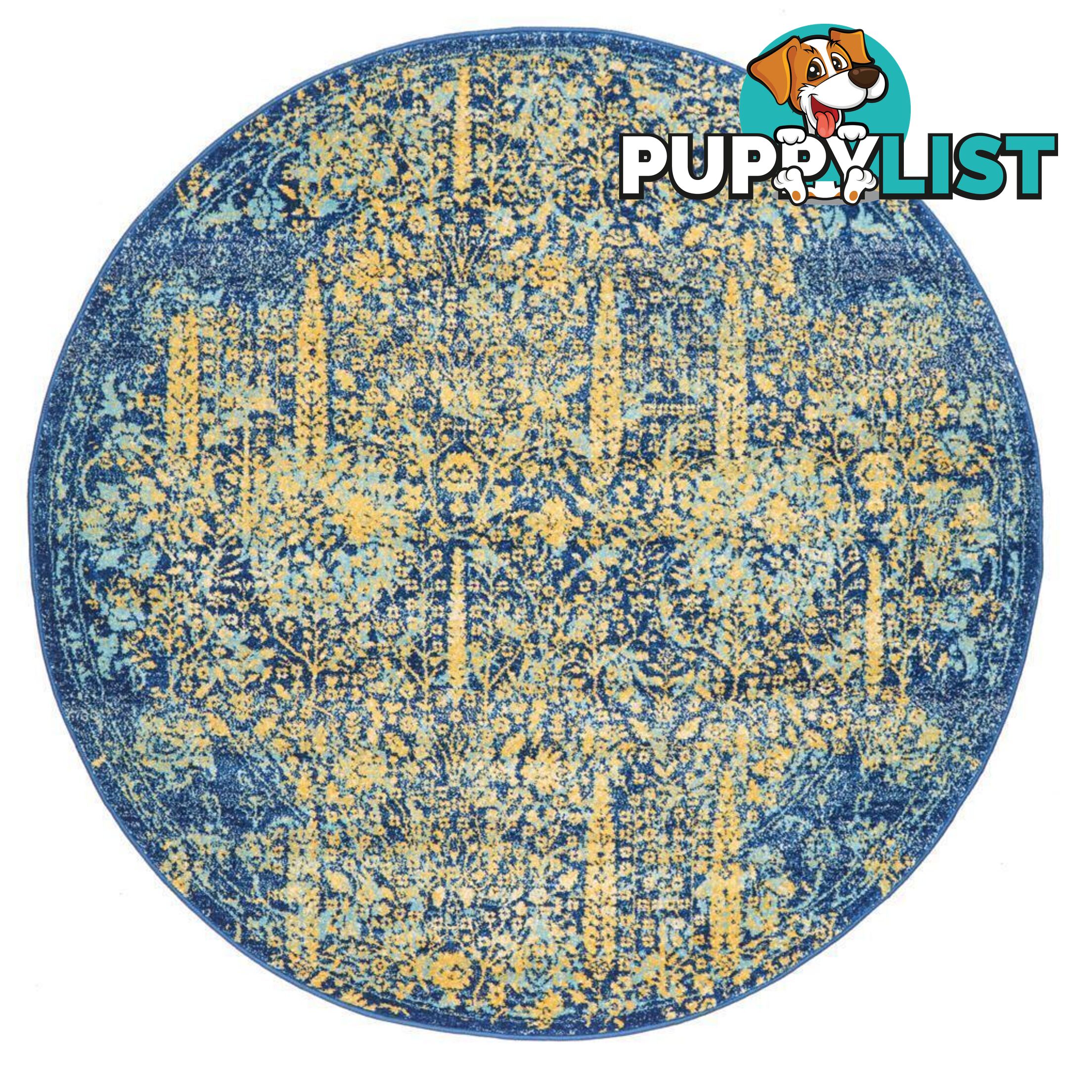 Radiance Royal Blue Round Rug - Unbranded - 9375321886468