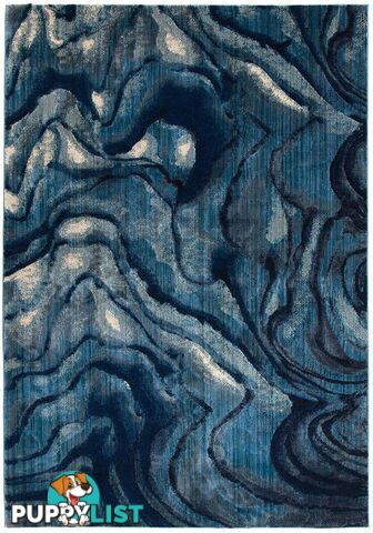 Dreamscape Waves Modern Indigo Rug - Unbranded - 8694561187472