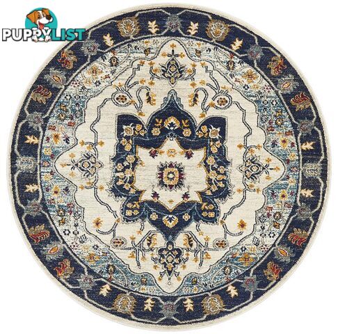 Babylon Round Darya Blue Rug - Unbranded - 9375321873994