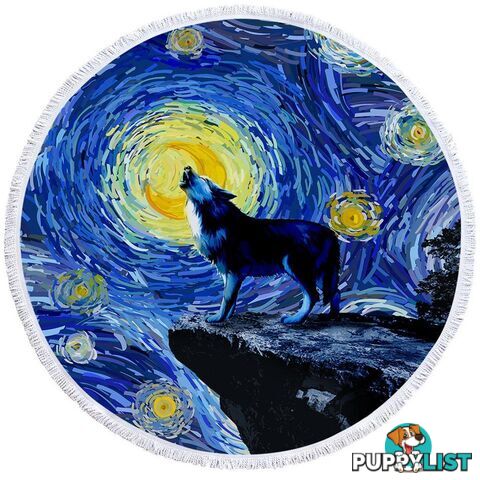 Van Gogh Art Wolf Beach Towel - Towel - 7427046316248