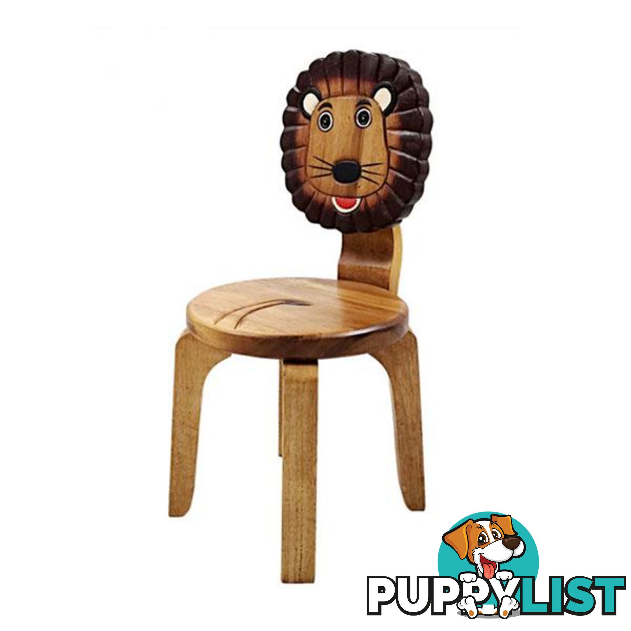 Kids Wooden Chair Lion - Mango Trees - 9476062139339