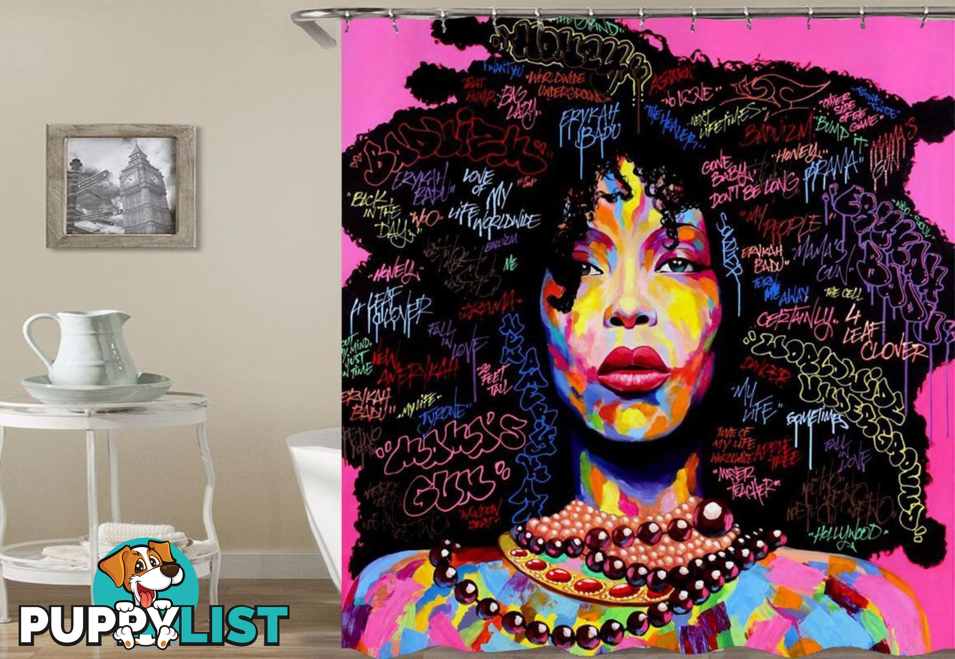 Colorful Boho Chic Lady Shower Curtain - Curtain - 7427005907319