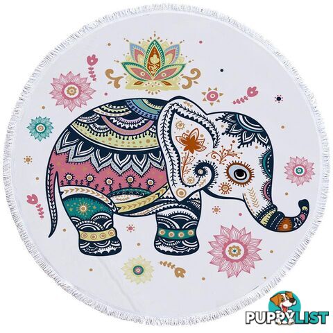 Cute Oriental Elephant Beach Towel - Towel - 7427046311663