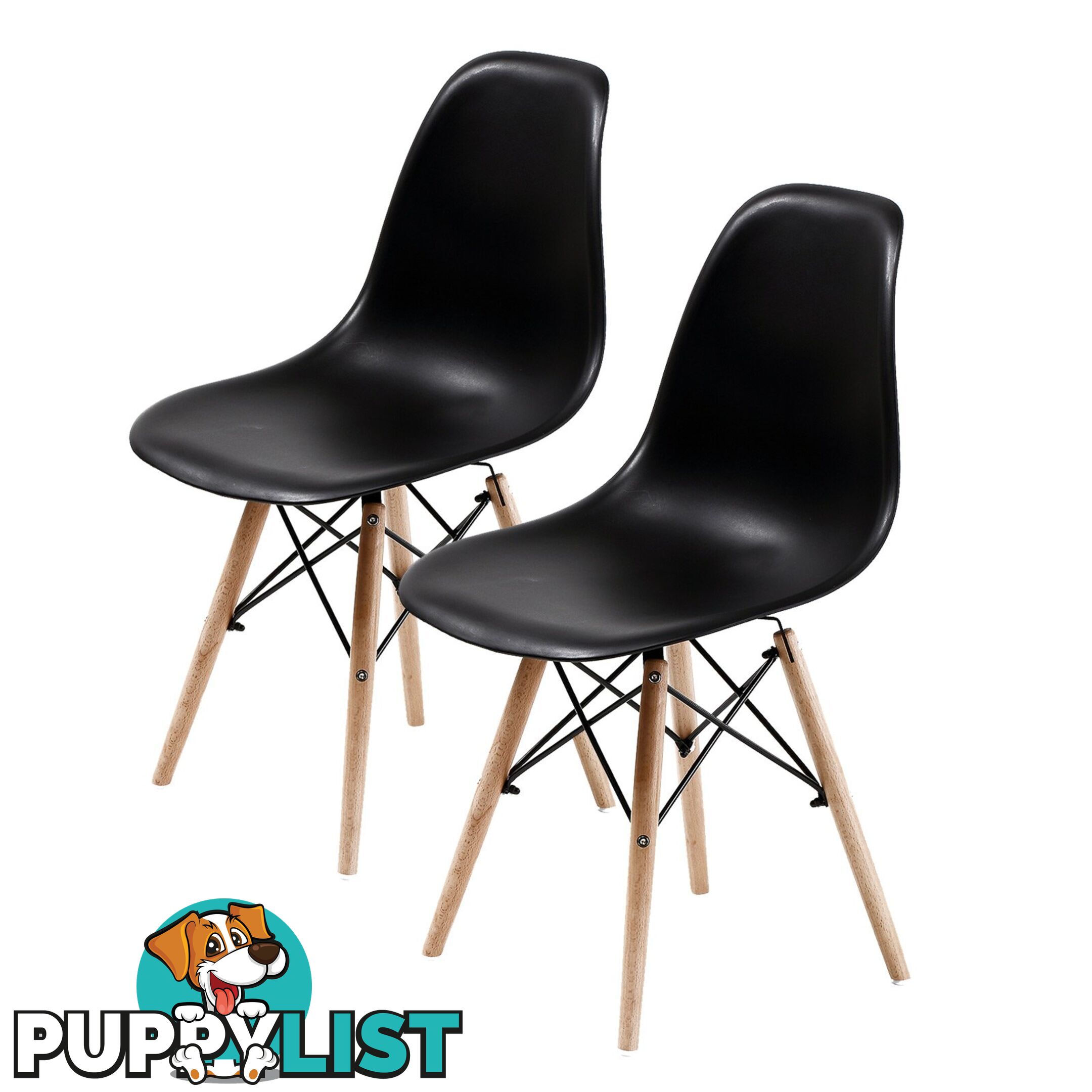 High Quality PP Eames DSW Dining Chair (2 Pcs) - Black - Unbranded - 9352338001220