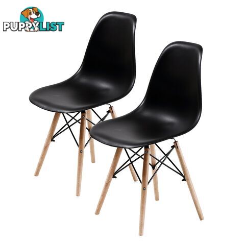 High Quality PP Eames DSW Dining Chair (2 Pcs) - Black - Unbranded - 9352338001220