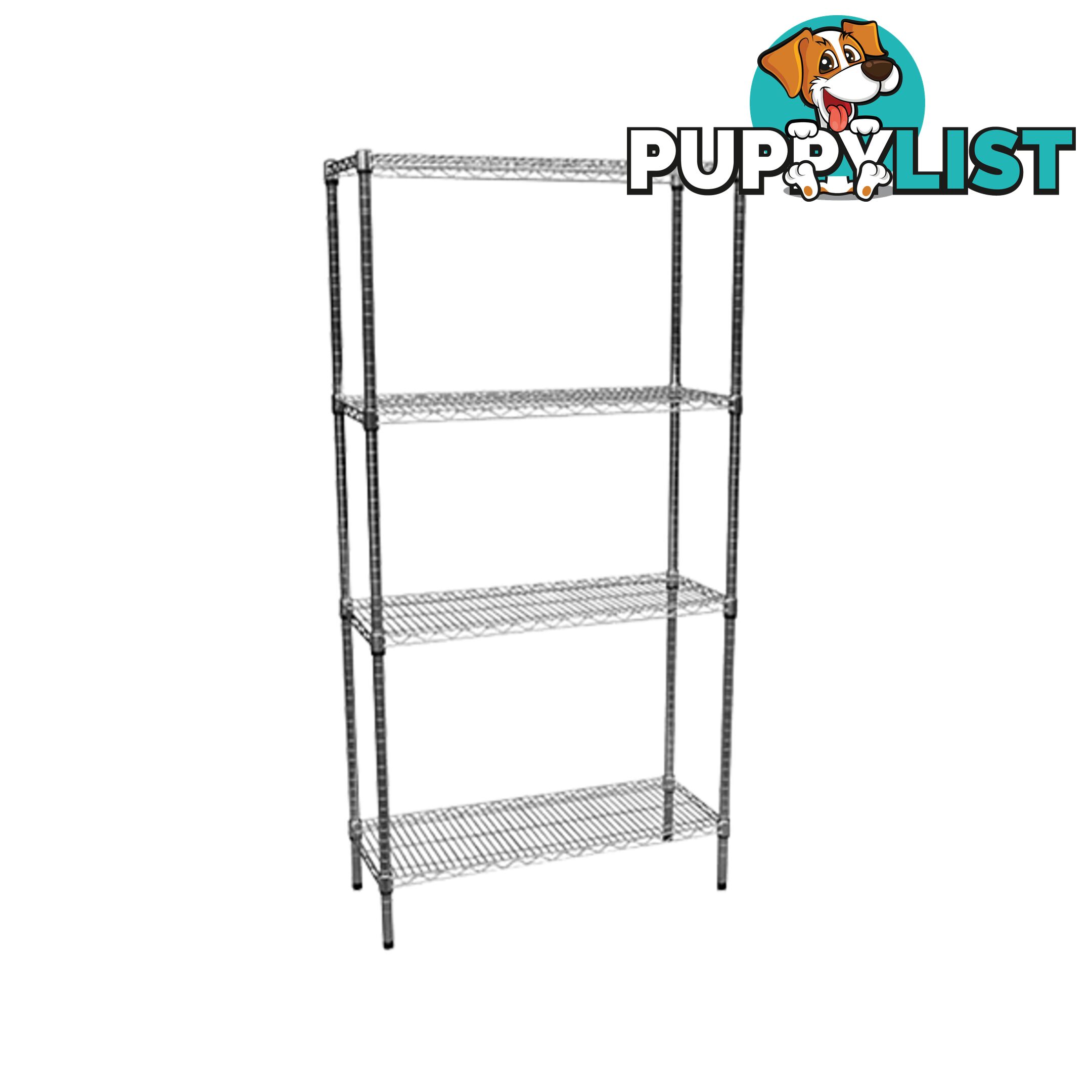 Modular Chrome Wire Storage Shelf 900 x 350 x 1800 Steel Shelving - Unbranded - 4344744432076