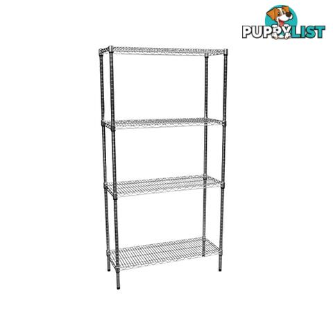 Modular Chrome Wire Storage Shelf 900 x 350 x 1800 Steel Shelving - Unbranded - 4344744432076