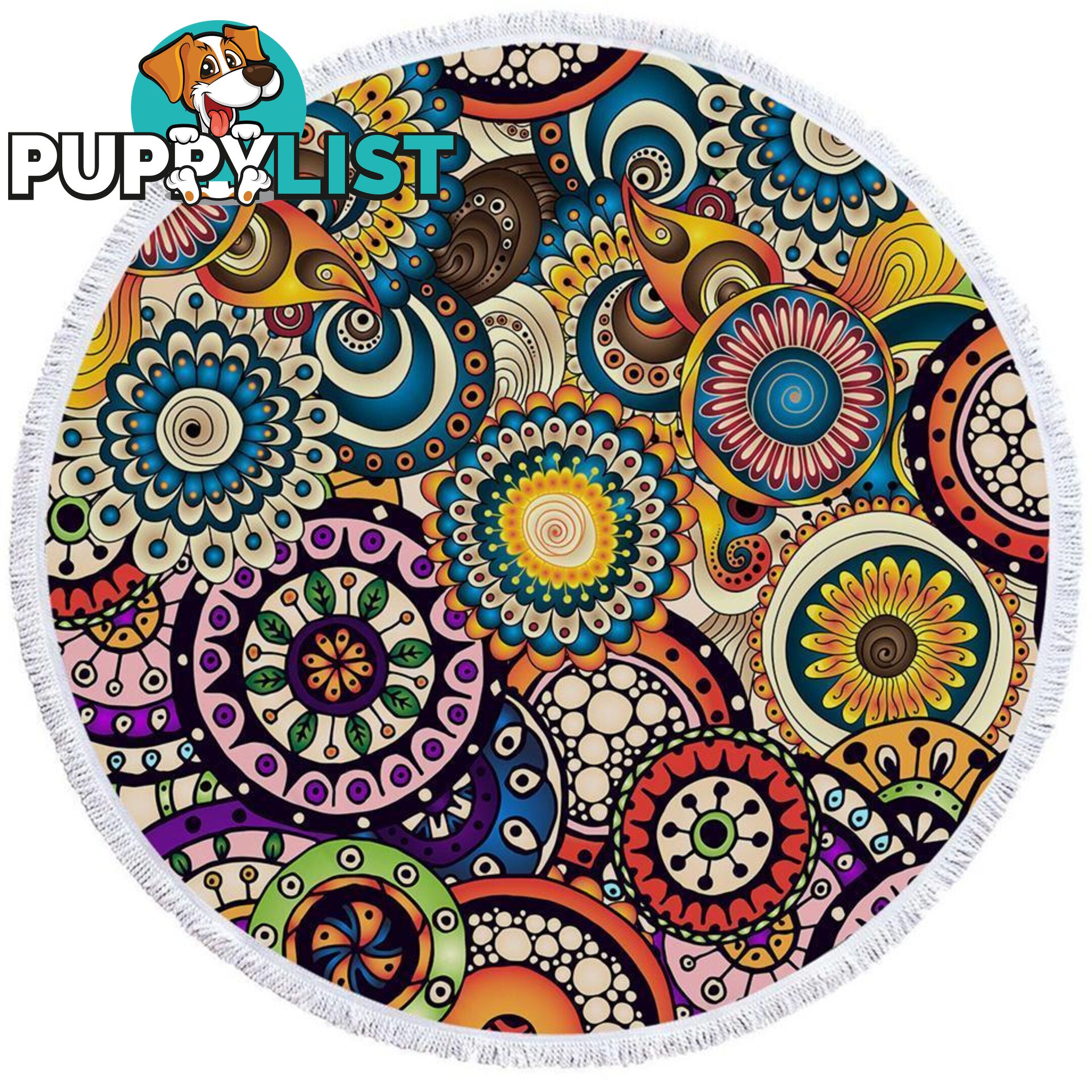 Multi Colored Little Mandalas Beach Towel - Towel - 7427046310758