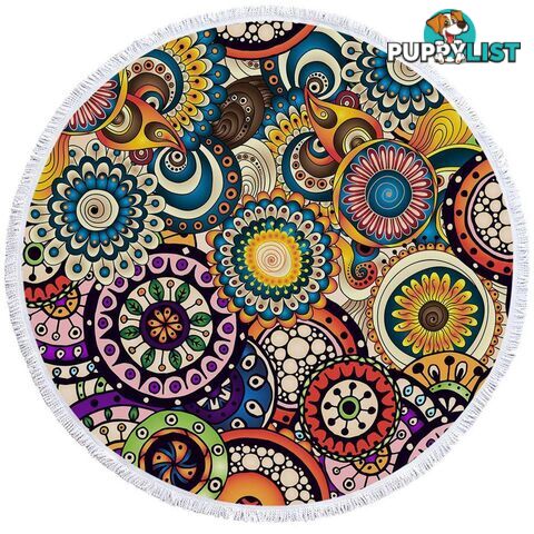 Multi Colored Little Mandalas Beach Towel - Towel - 7427046310758