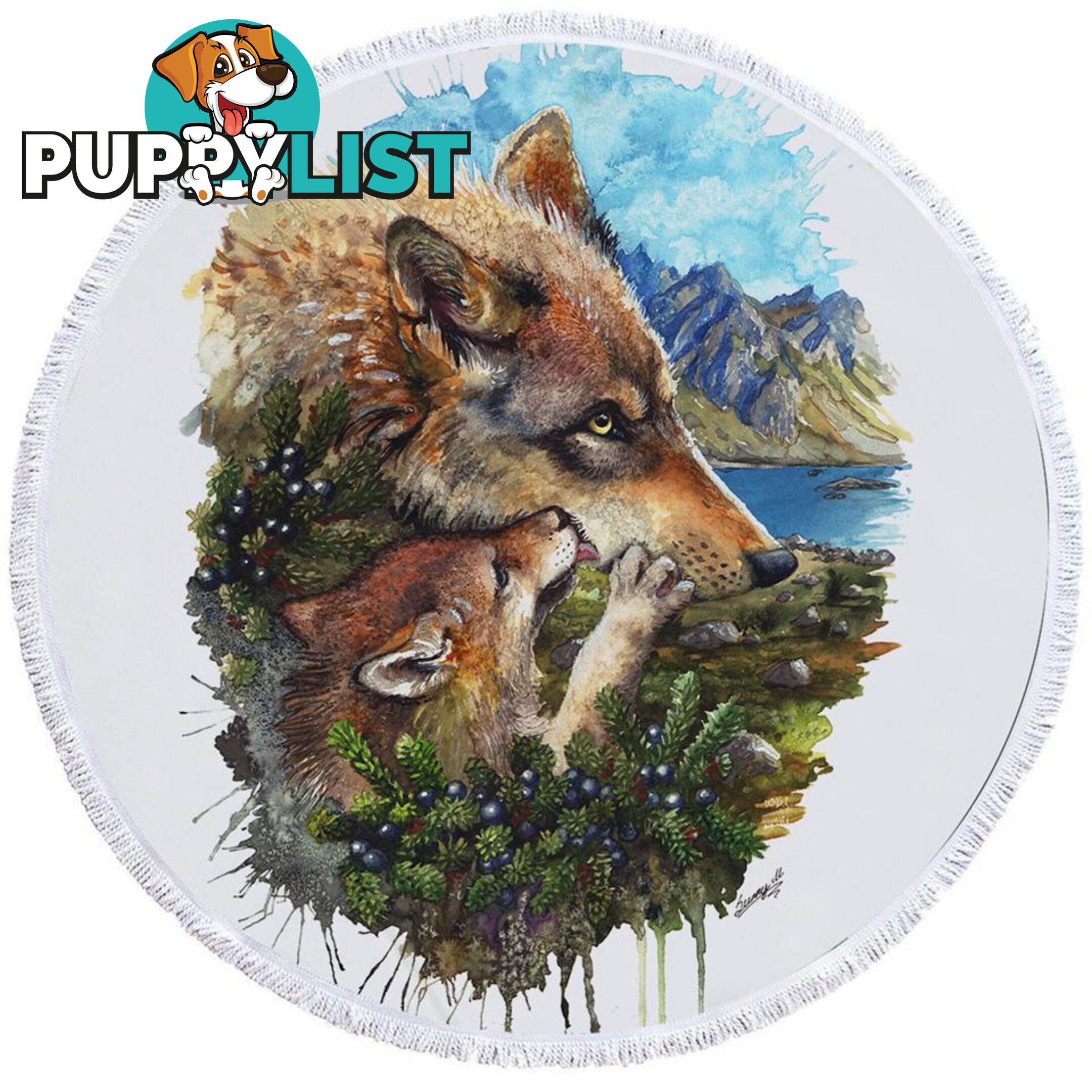 Art Painting Wolfs Beach Towel - Towel - 7427046324519